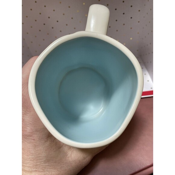 Rae Dunn Artisan Collection BE THE LIGHT White w/Blue Interior Coffee Mug 2020 - Picture 5 of 7